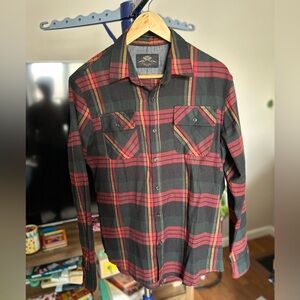 MBX Red and Black Plaid Button Down Shirt